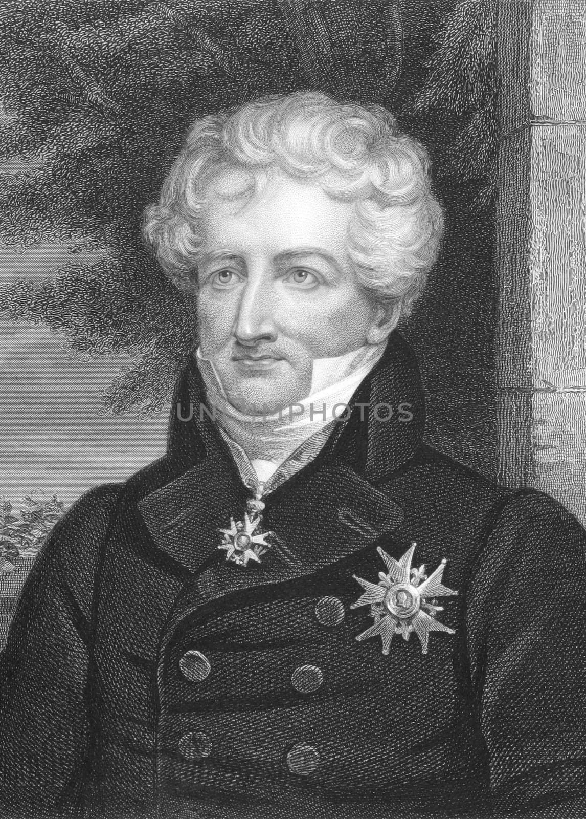 Georges Cuvier (1769-1832) on engraving from the 1800s. French naturalist and zoologist. Engraved by J.Thomson and published in London by W.Mackenzie.