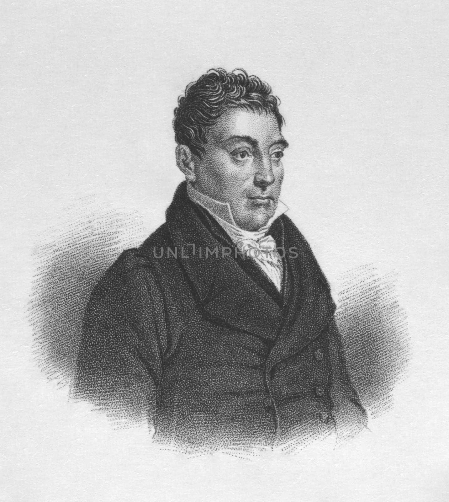 Gilbert du Motier, marquis de Lafayette (1757-1834) on engraving from the 1800s. French aristocrat and military officer. General in the American Revolutionary War and a leader of the Garde Nationale during the French Revolution.

