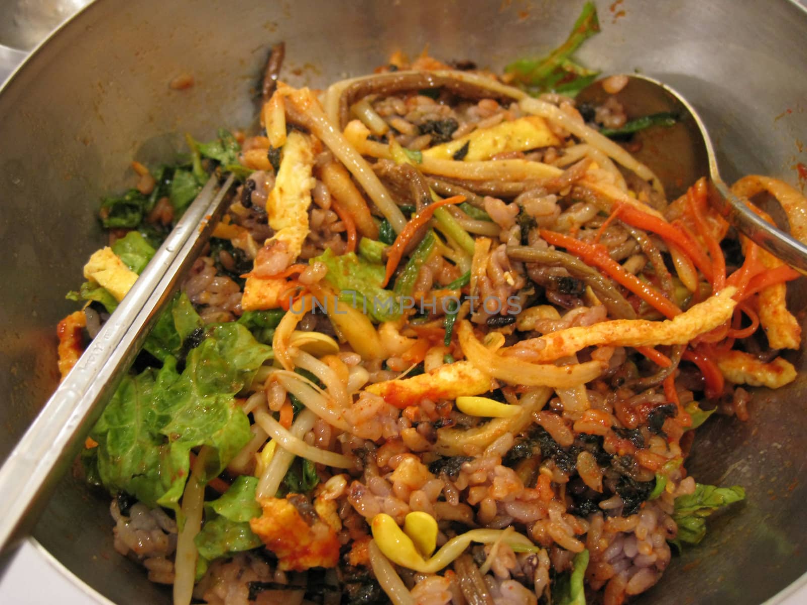 a kind of korean food - mixture rire with vegetables