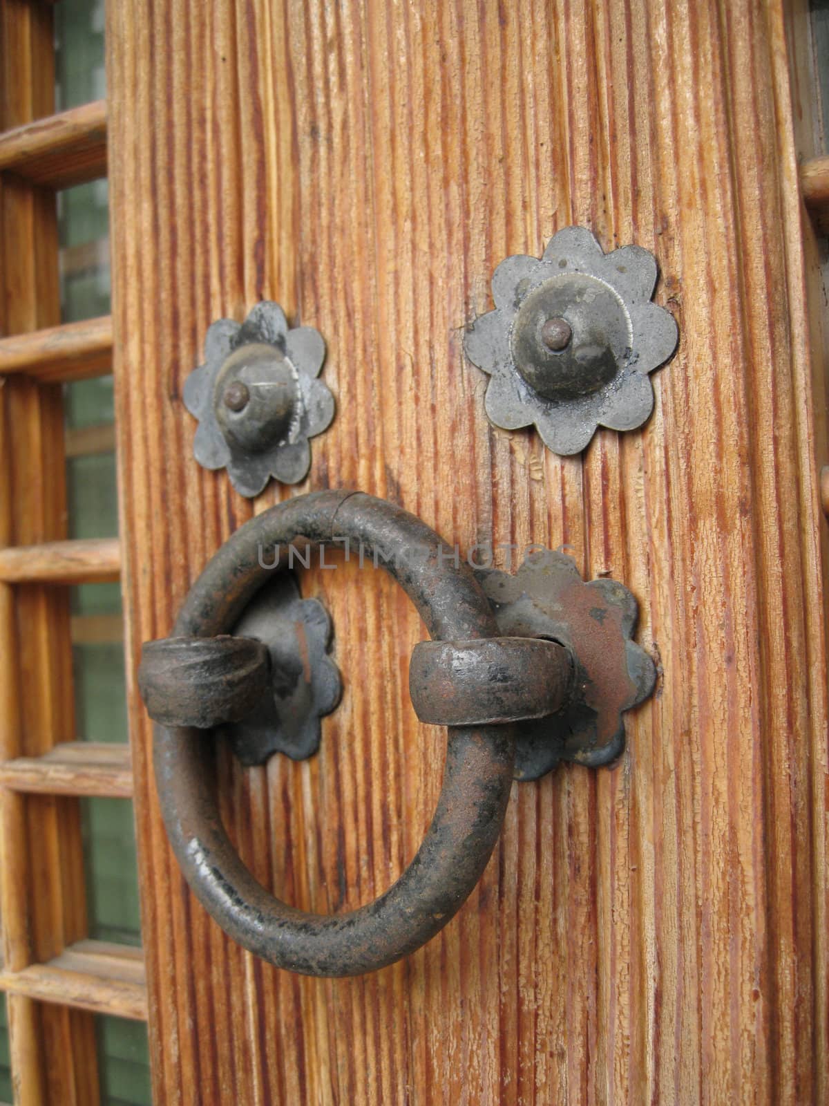 a traditional lock on a window of korean old-fashion residential.