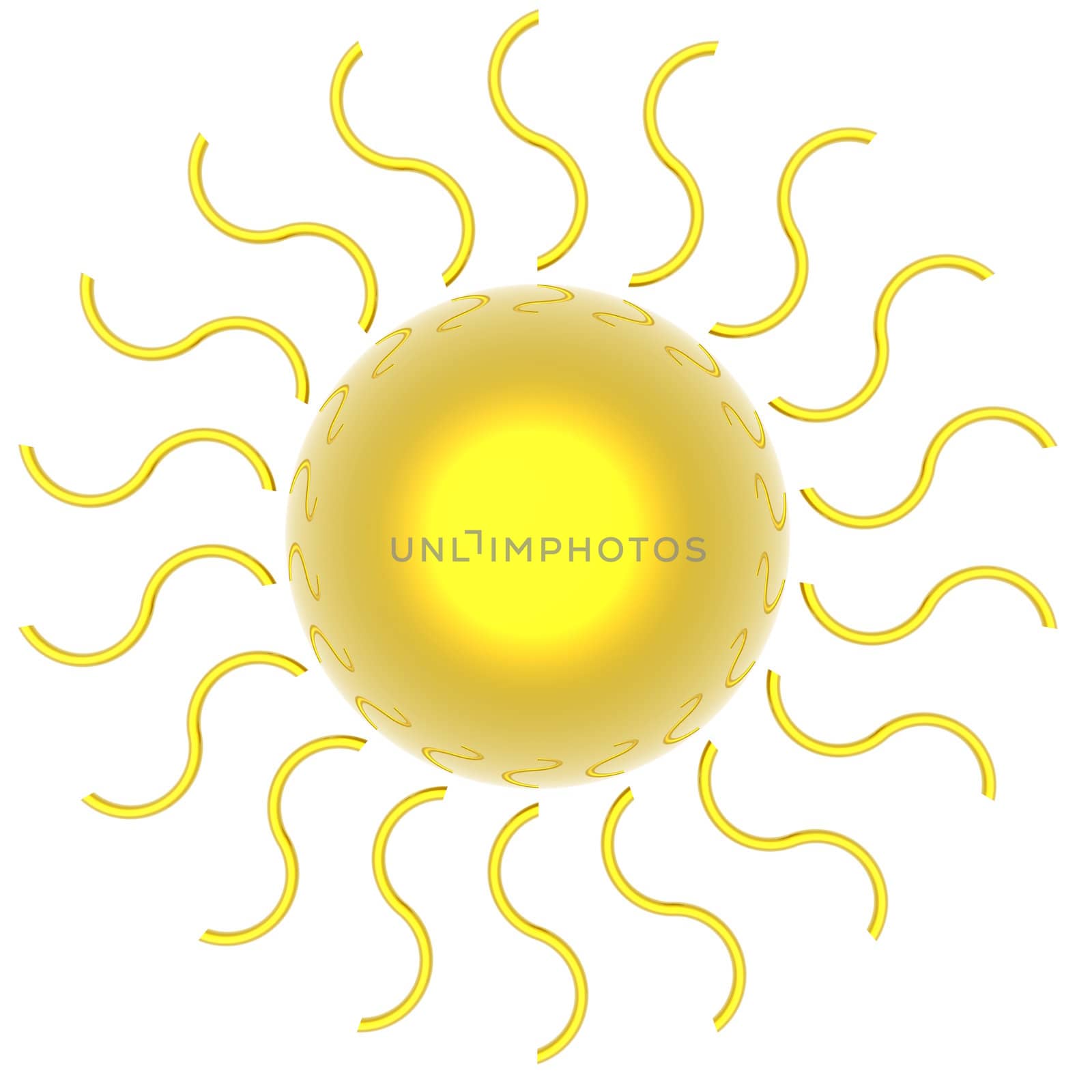 An illustration of the sun shinning.