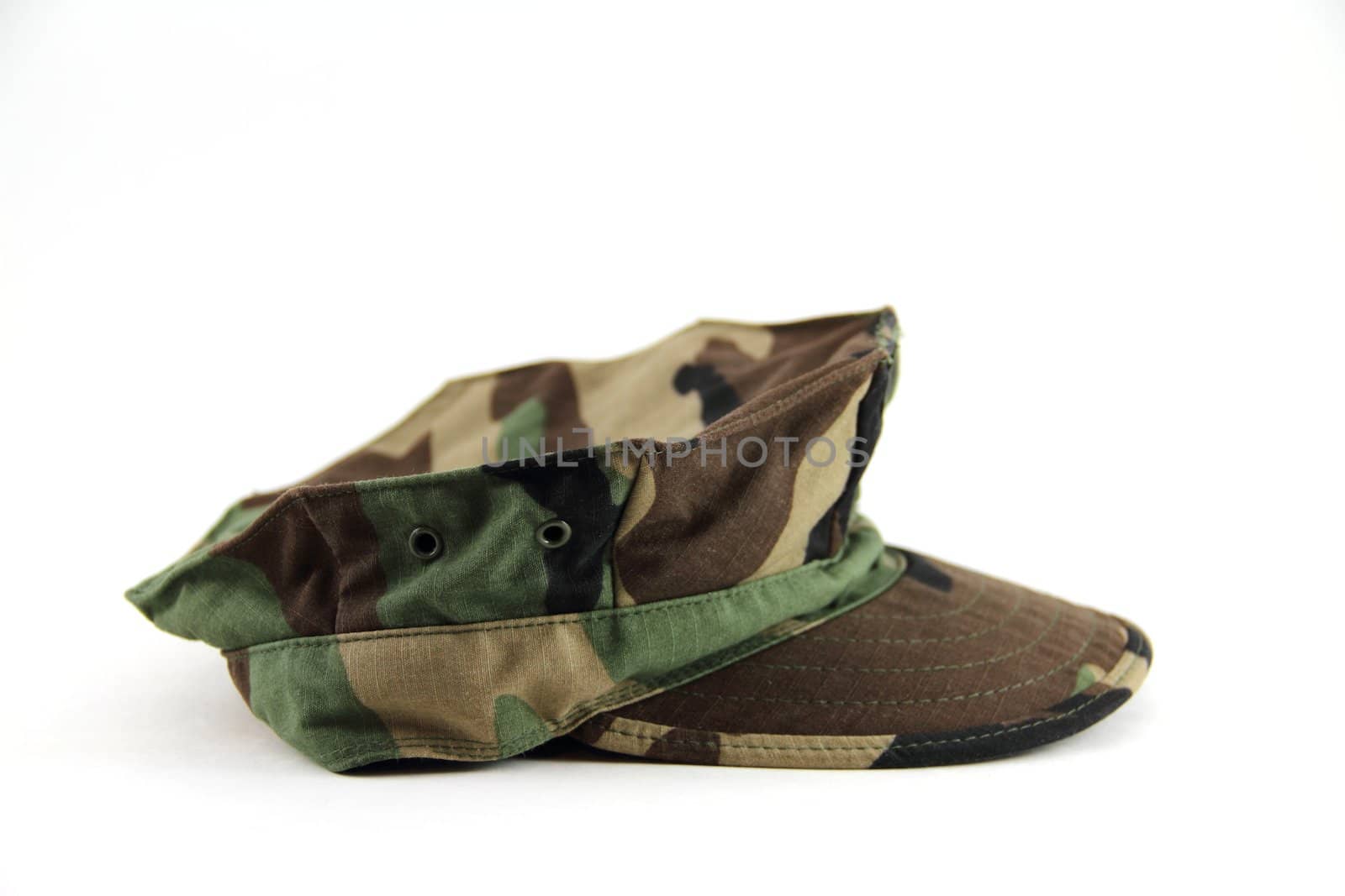 A military camouflage 8 point cover isolated.