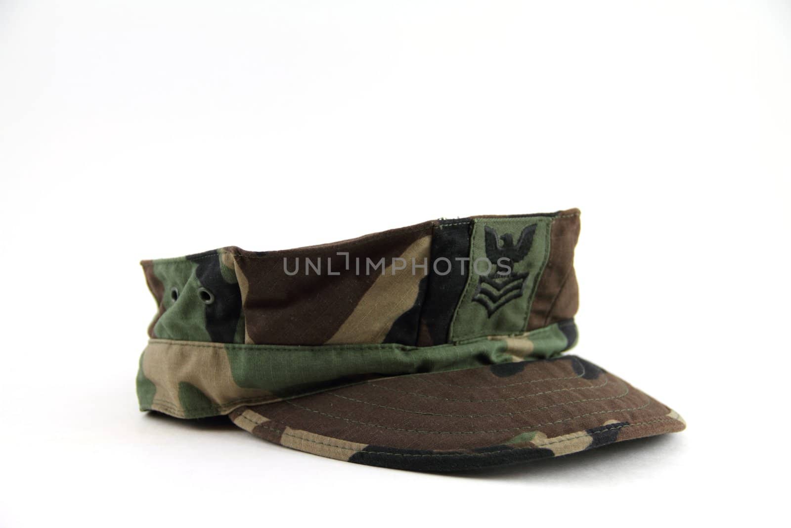 A military camouflage 8 point cover isolated.