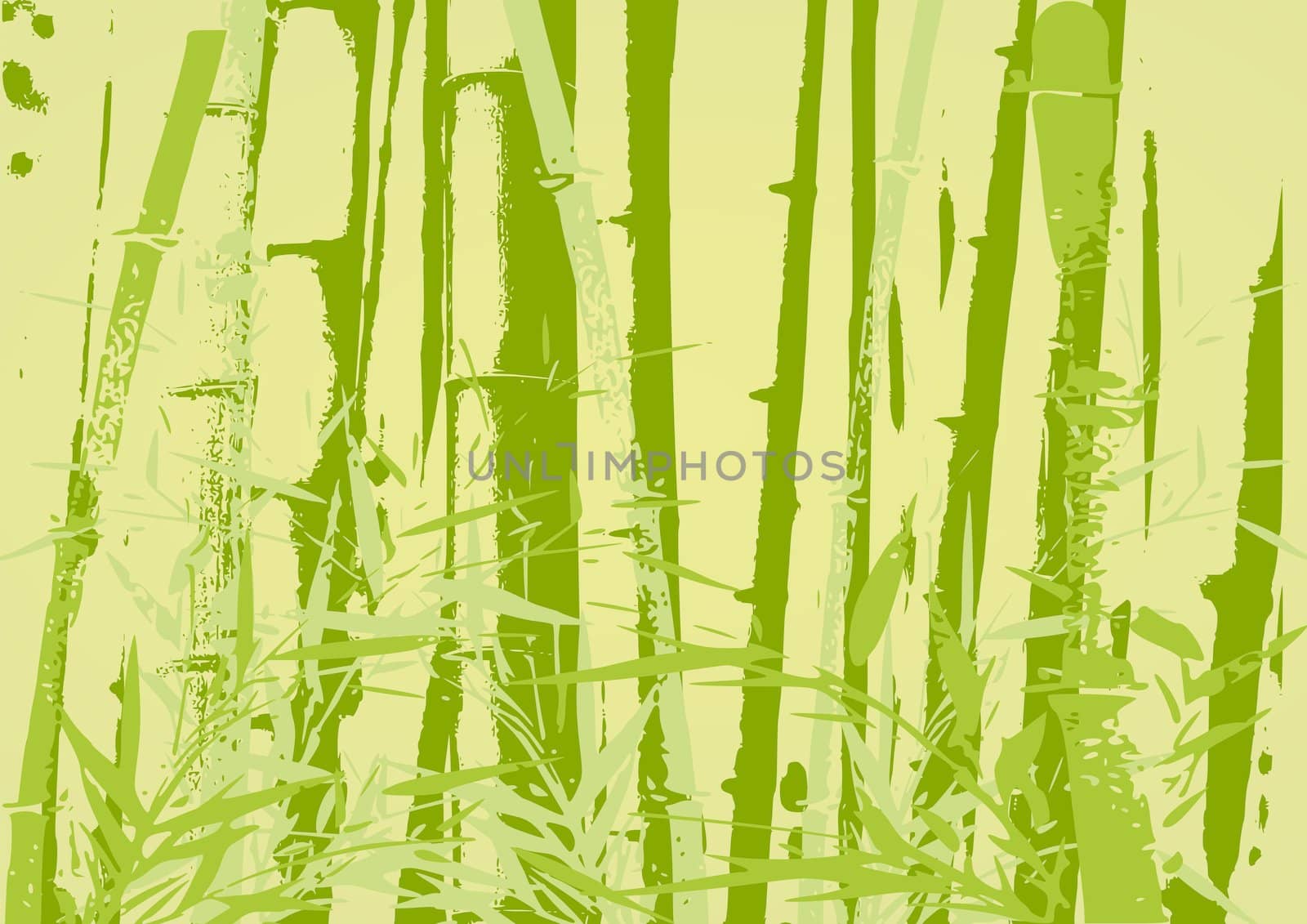 Abstract illustration of a bamboo forest