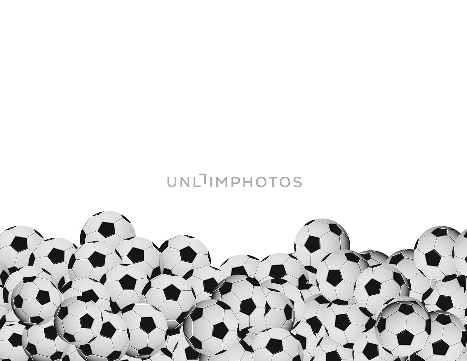 soccer balls background with copyspace