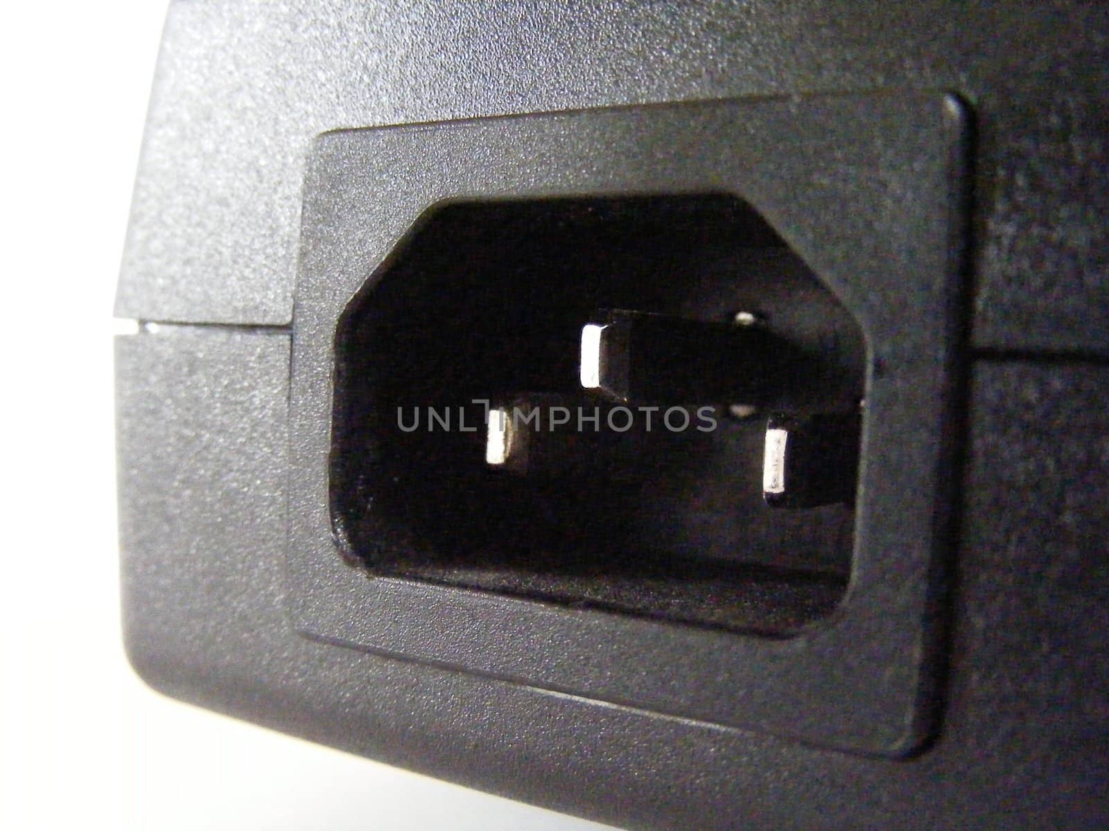 Close-up of AC power adapter plug