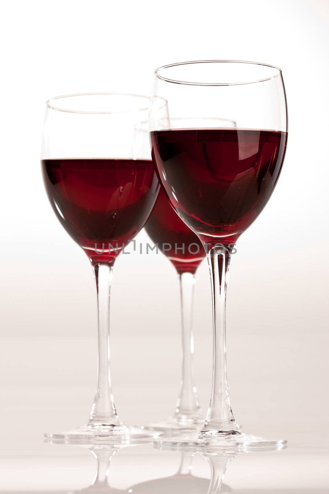 food series: tasty red wine in three bocals