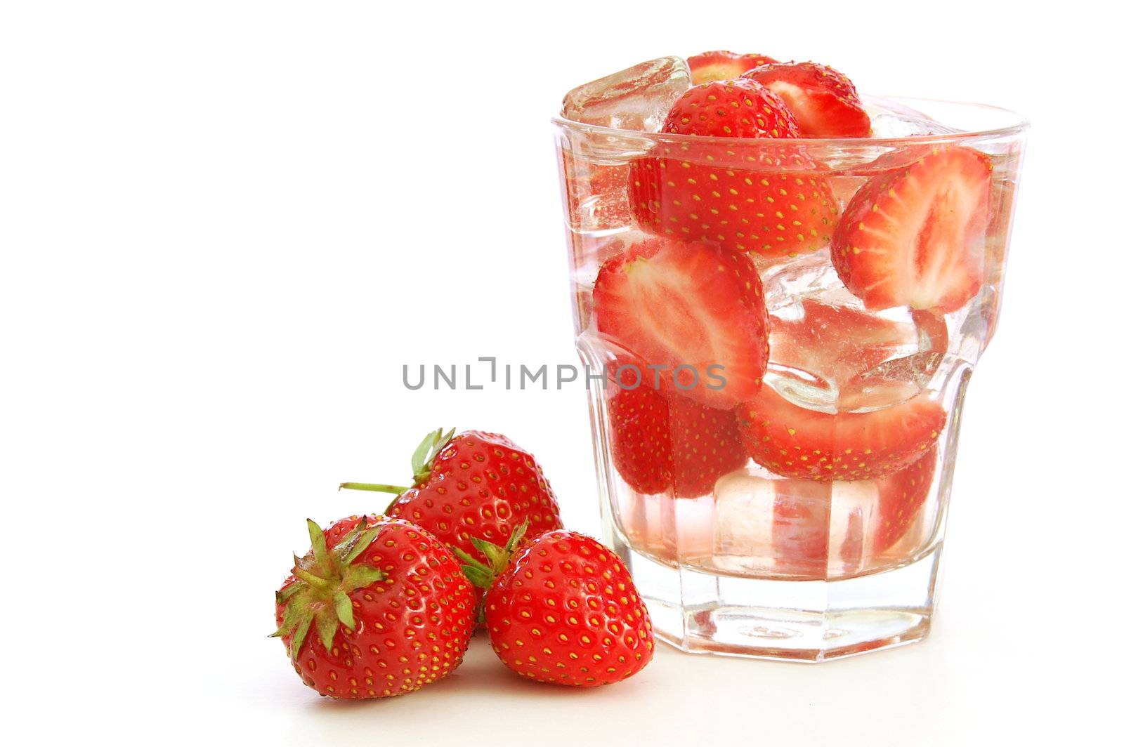 healthy lifestyle with strawberry fruit cocktail drink