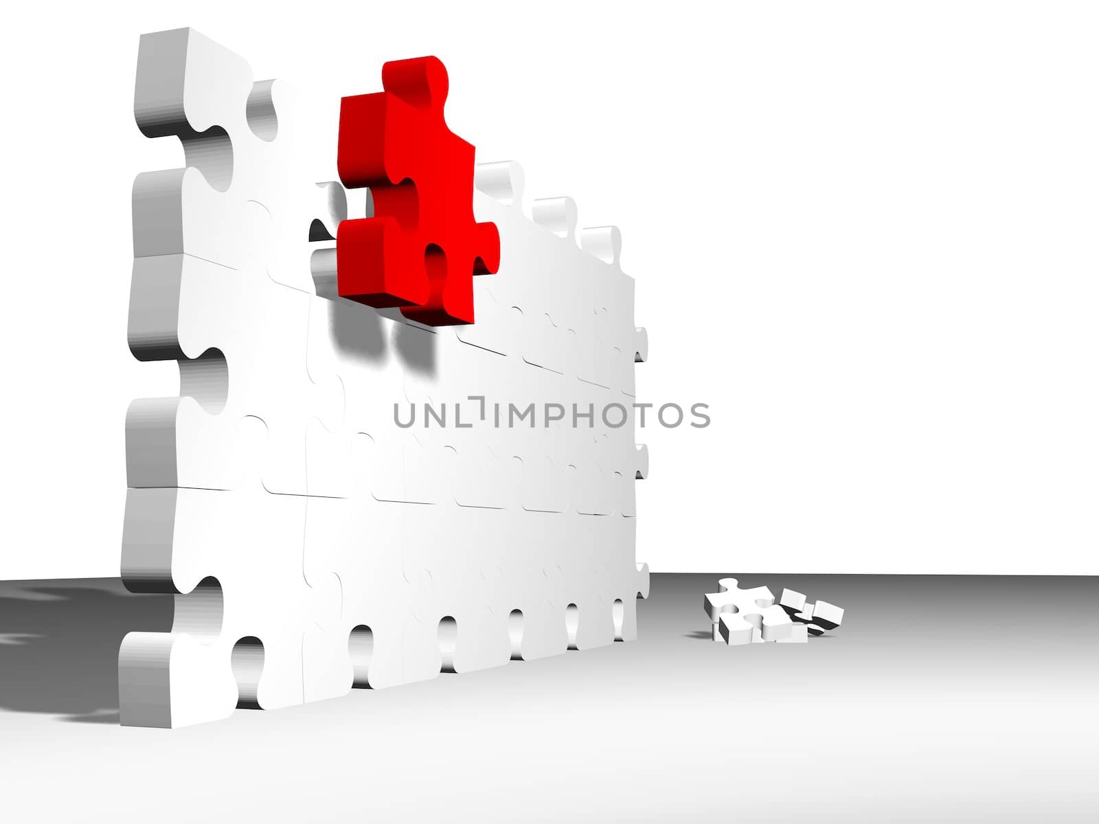 high quality 3d render of puzzle pieces, metaphoric image applicable to several concepts