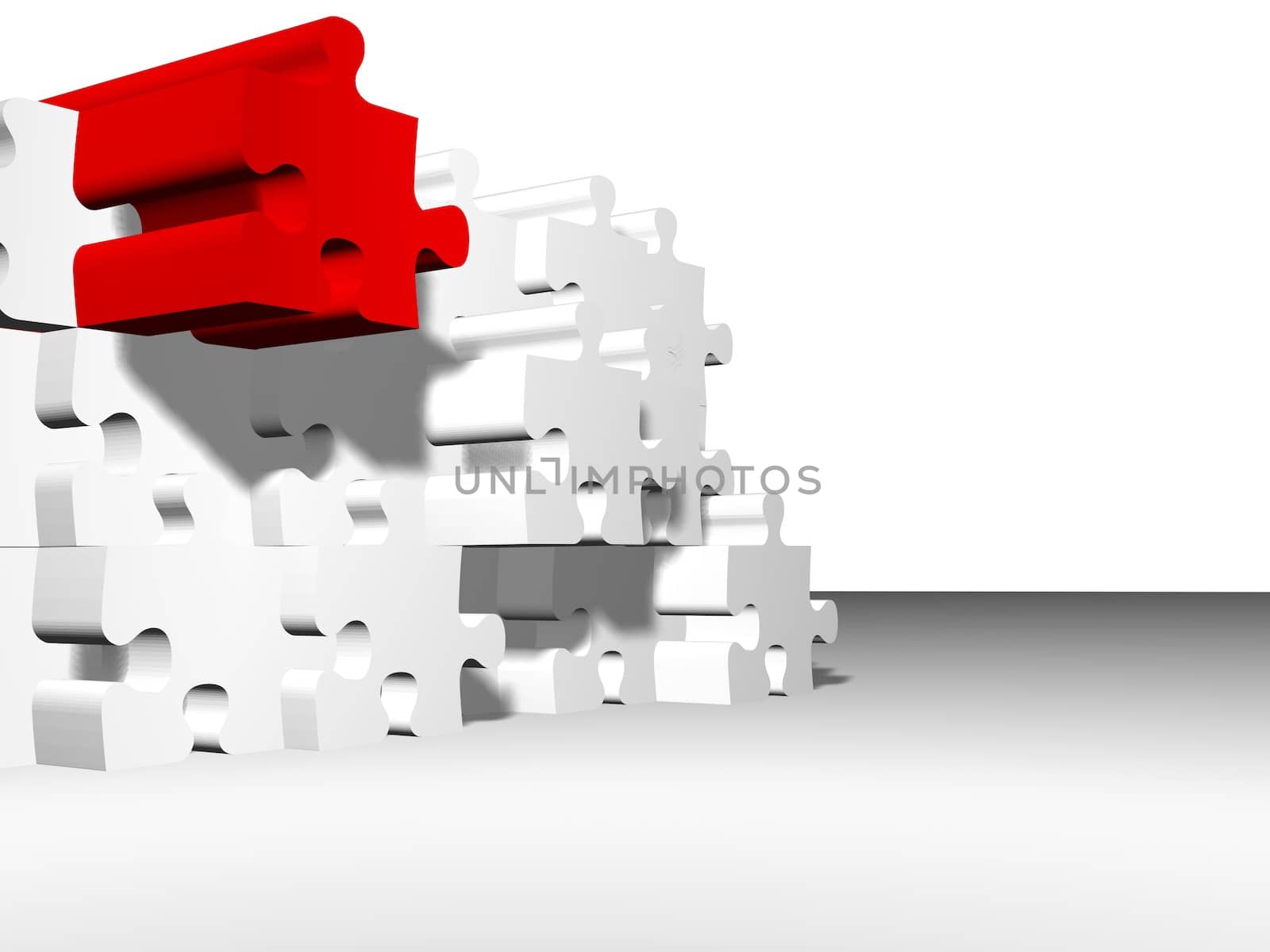 high quality 3d render of puzzle pieces, metaphoric image applicable to several concepts