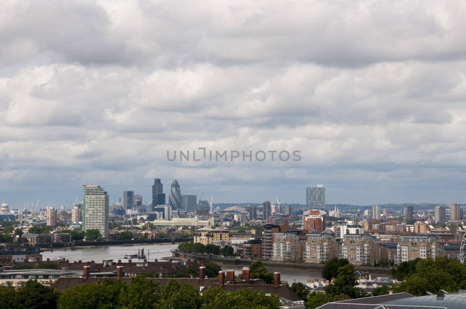 A view of the London skyline from greenwich park