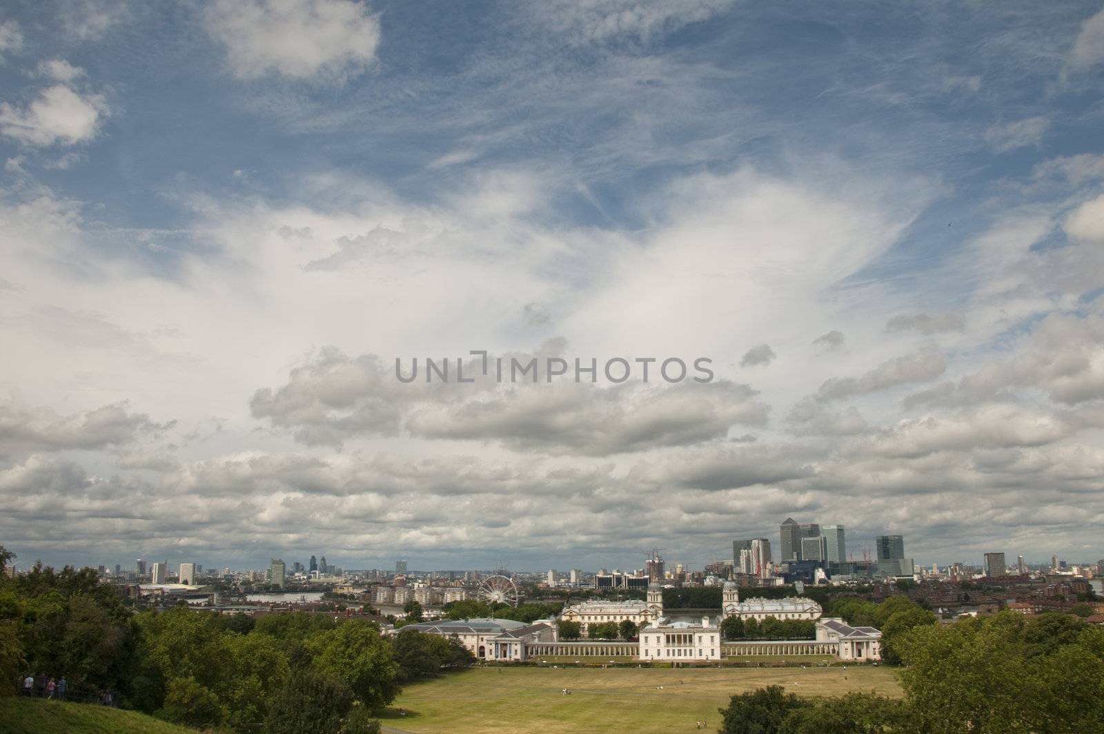 A view of the London skyline from greenwich park