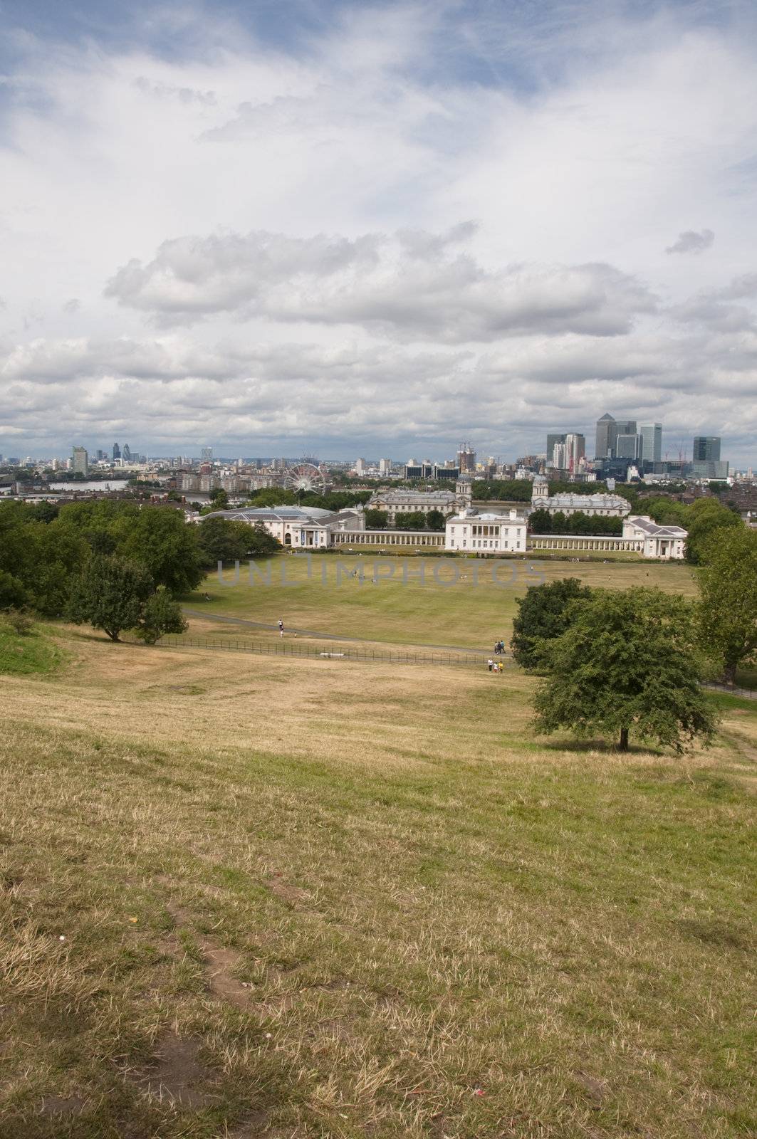 A view of the London skyline from greenwich park