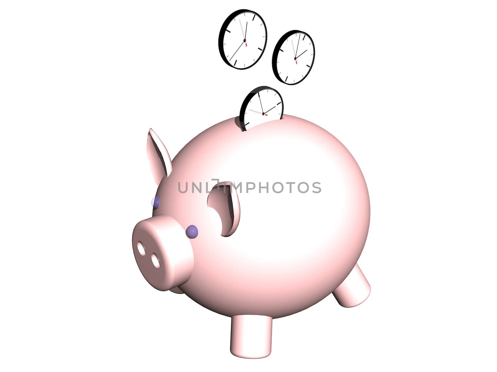 metaphor image of a piggybank whit clock coin