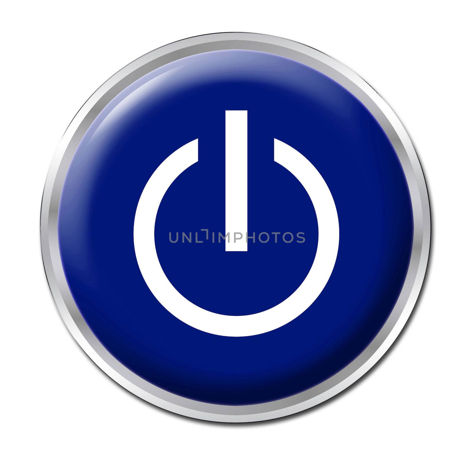 Blue button with the symbol On/Off