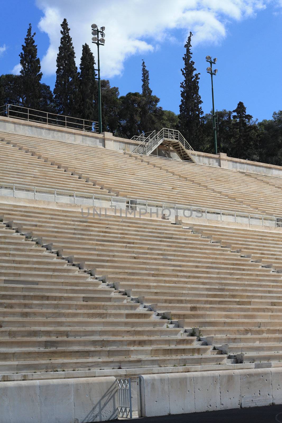 Panathenian Stadium (Panathinaik� St�dio, also known locally as Kallim�rmaro), marble athletics stadium built in 1896 for the first modern Olympic Games, occupying the same exact site of the original Panathenian Stadium built in the 4th century BC.