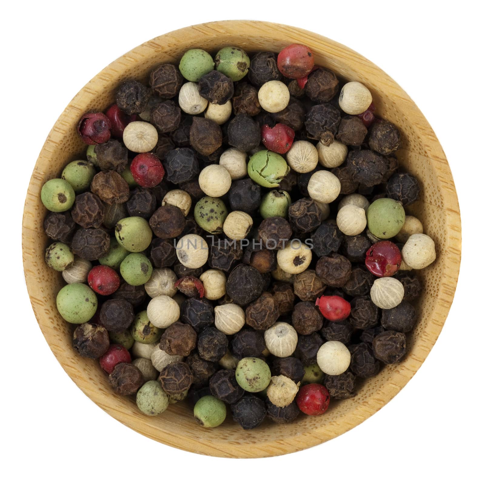 bowl of colorful rainbow peppercorns by PixelsAway