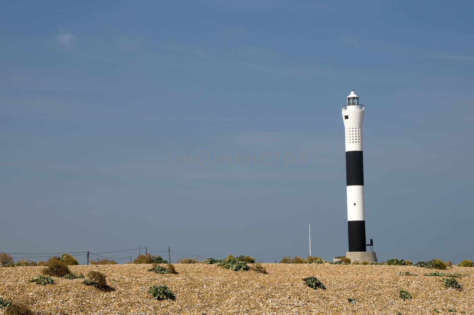 The new lighthouse at Dungeness in Kent