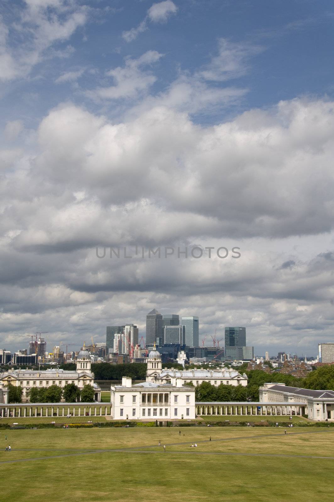 A view of the London skyline from greenwich park