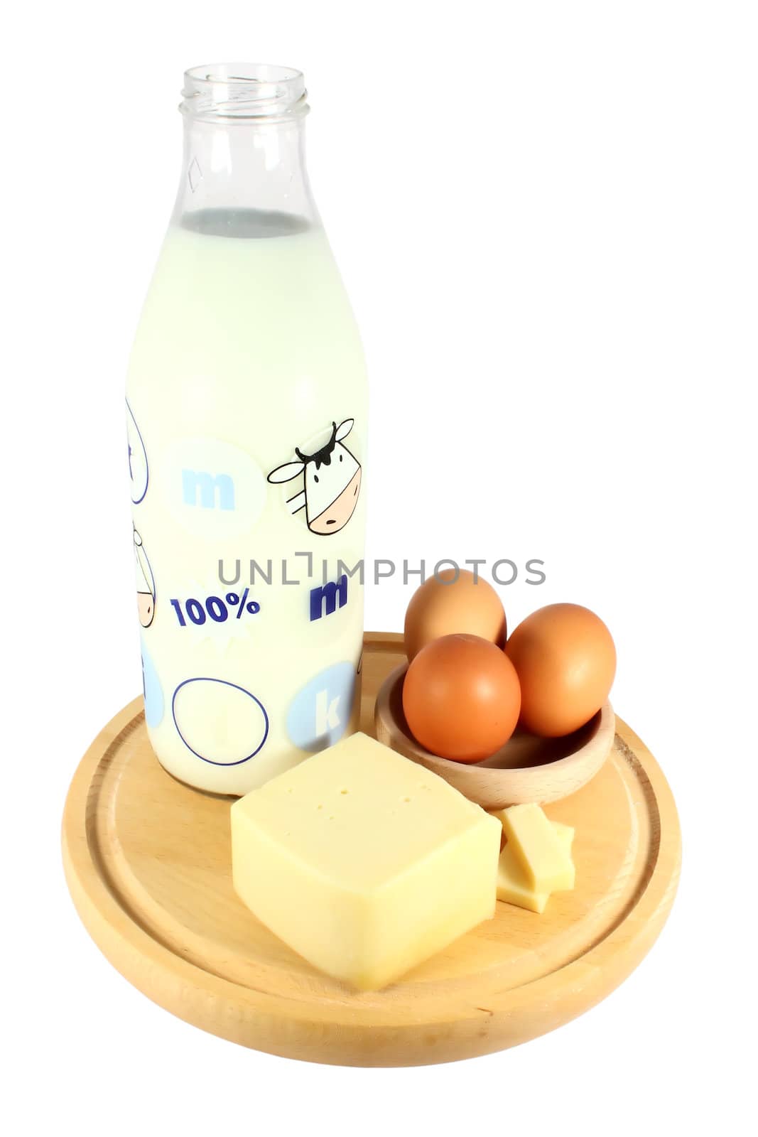 Healthy breakfast milk, eggs, cheese