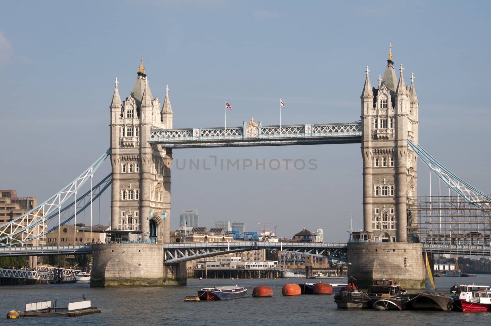 A view of Tower bridge and the river Thamse in London