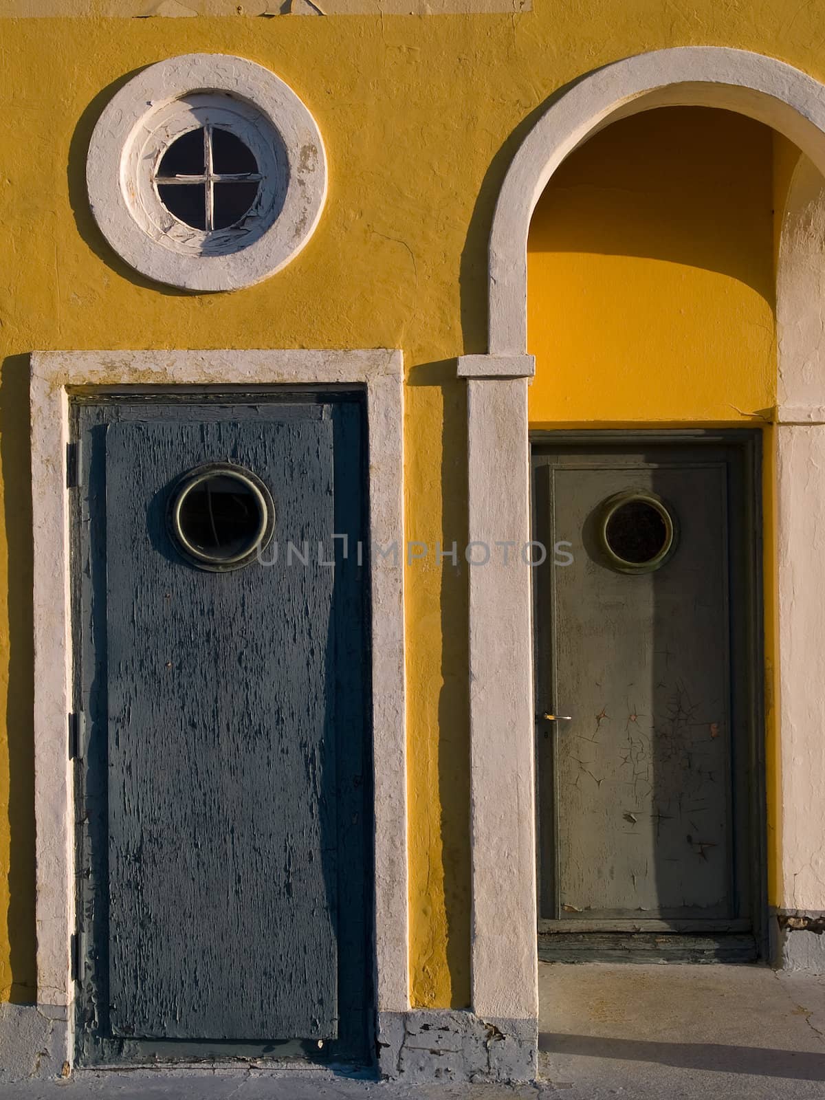 Old colorful beautiful wooden doors entry of a house