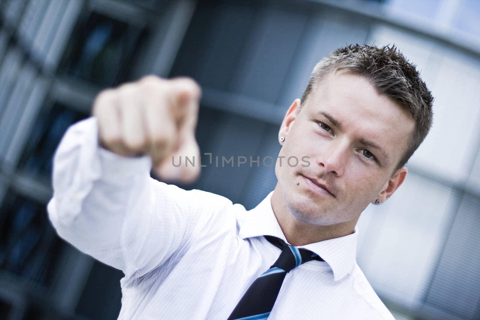 Handsome Corporate Man Pointing At You by nfx702