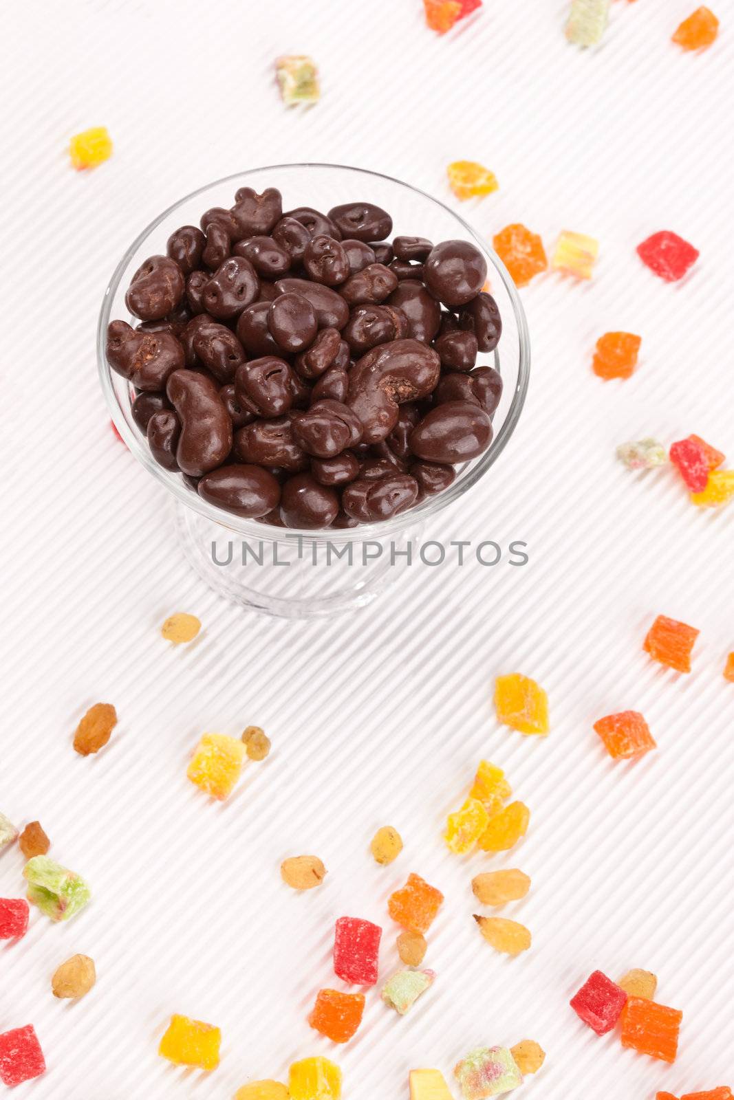 food series: tasty dessert with chocolate raisins