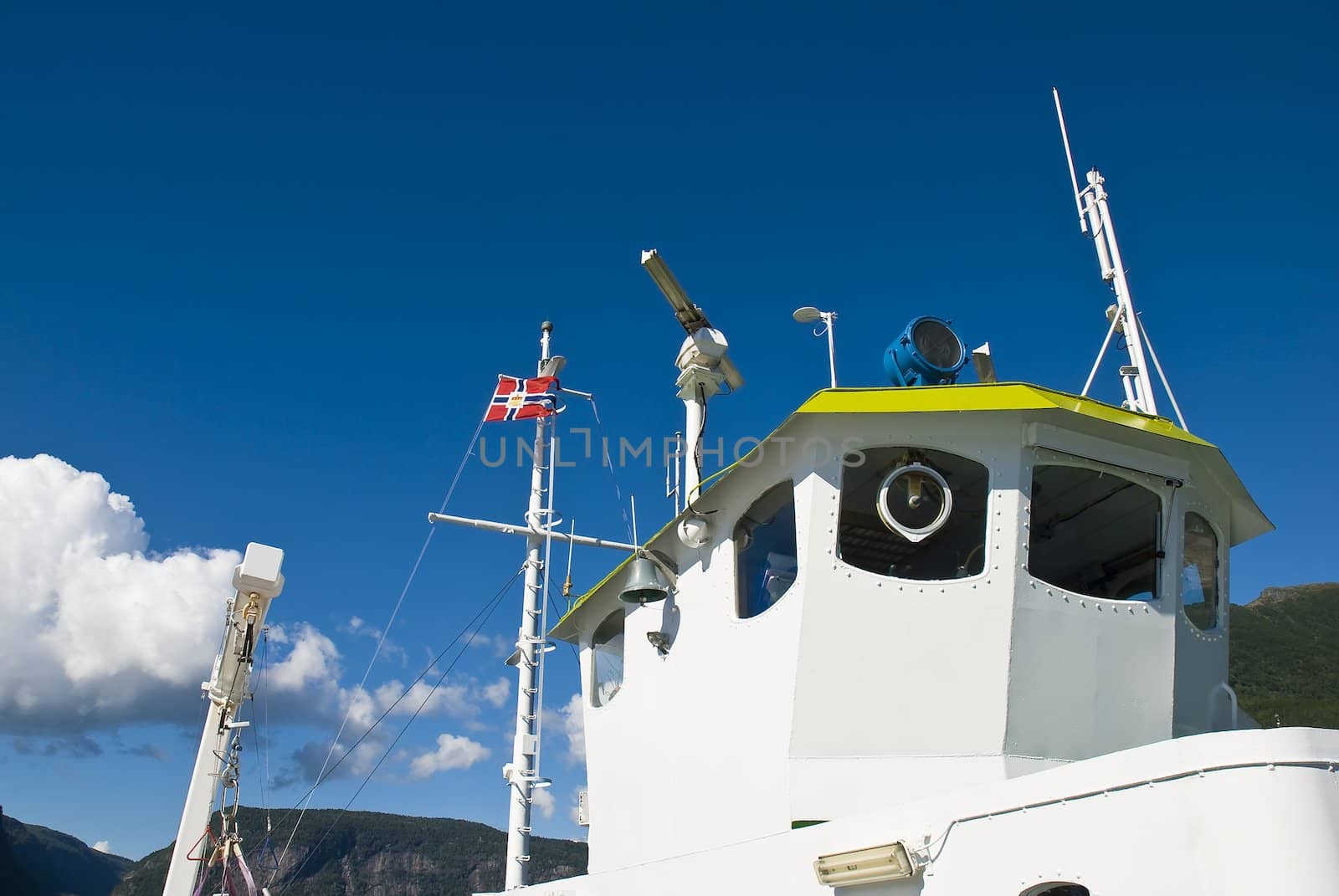 Detail of bridge on a ferry in the Norwegian fjords! by Buckley