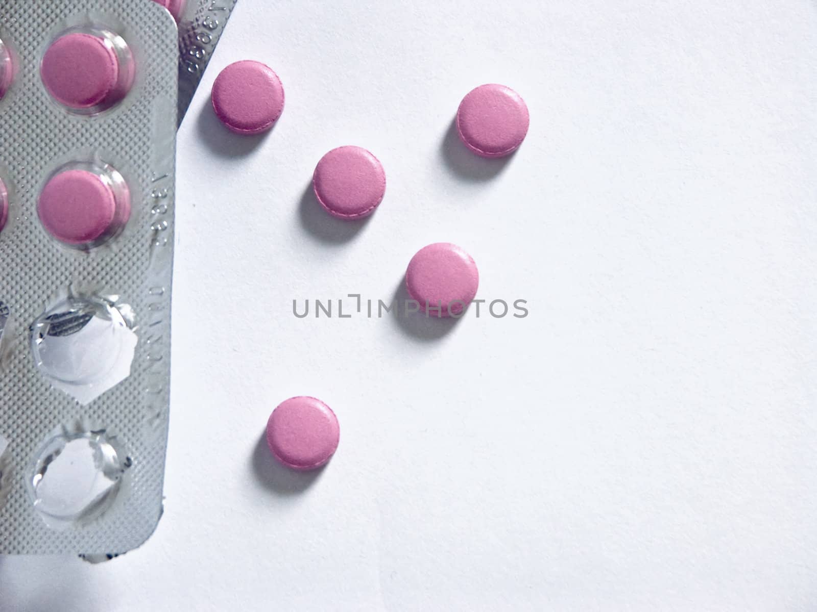 The image of tablets on a white background