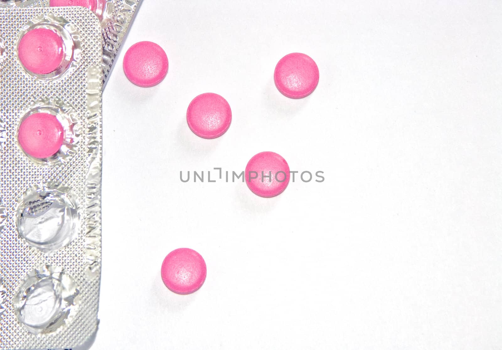 The image of tablets on a white background