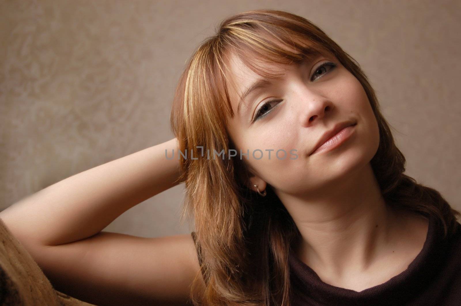 Beautiful brown-haired girl portrait