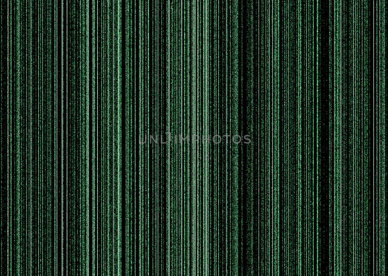 Illustrated matrix concept background image in black and green