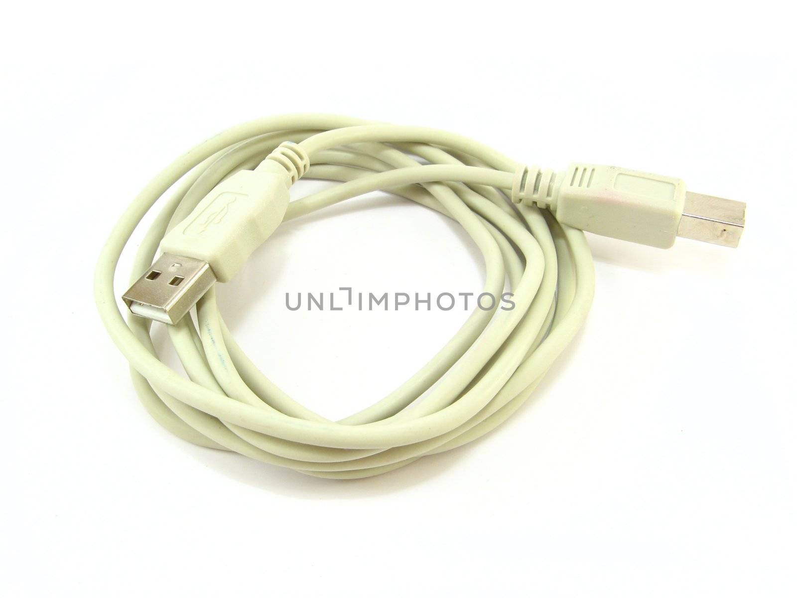 Image of usb cable on a white background
