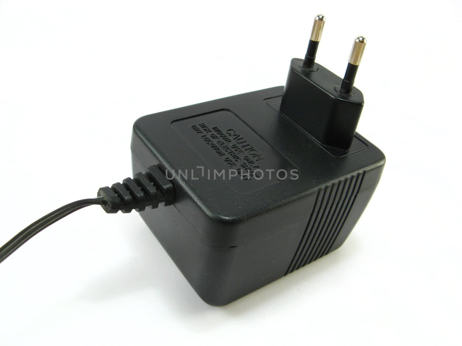 image of a black power supply on a white background