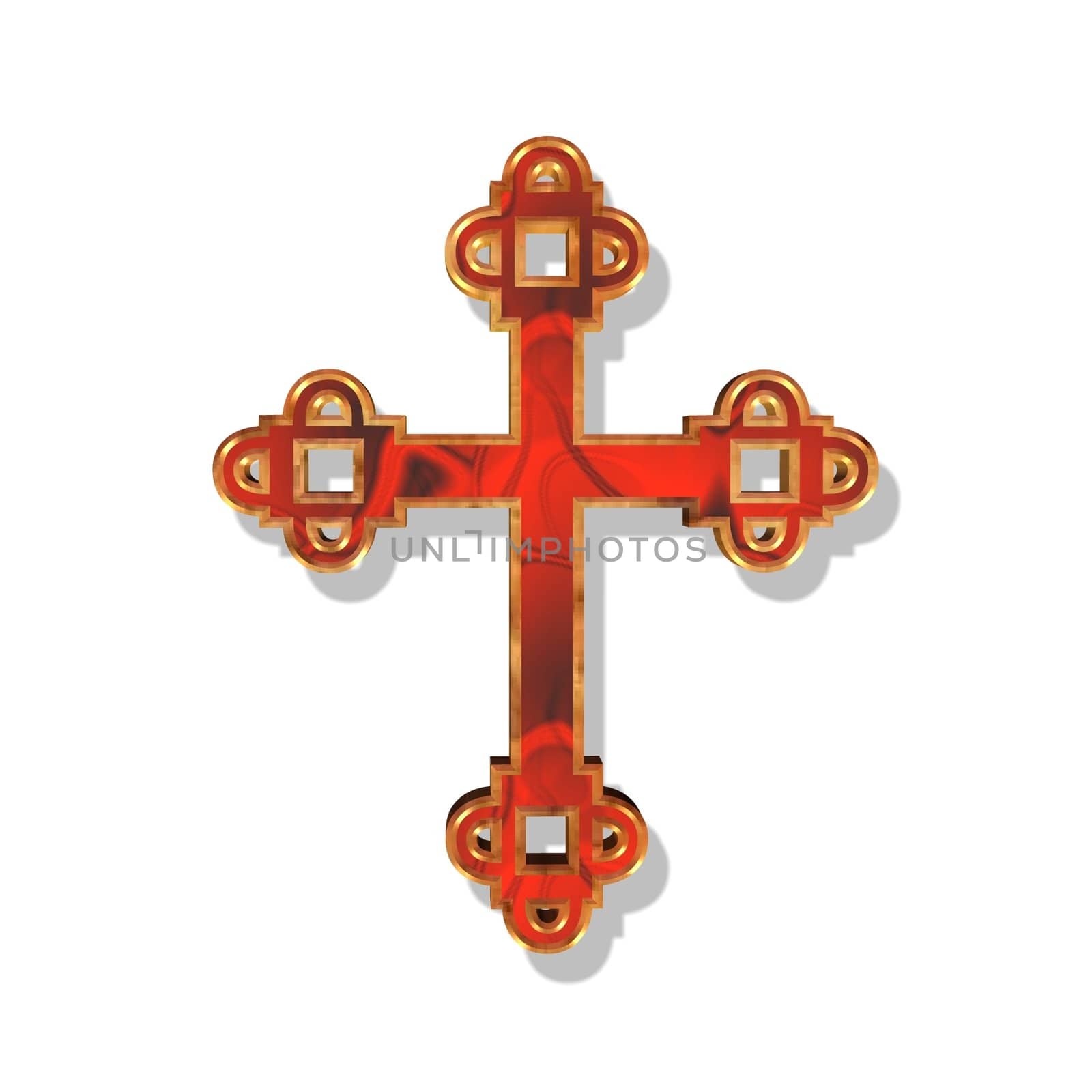 an illustration of a red and golden cross