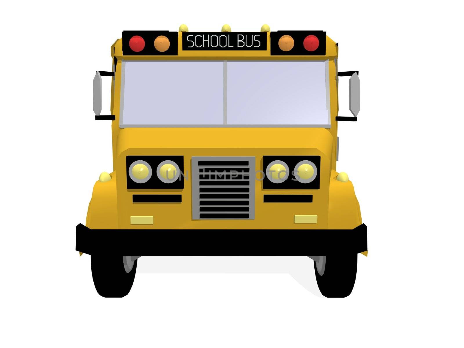 a 3d rendering of an american schoolbus