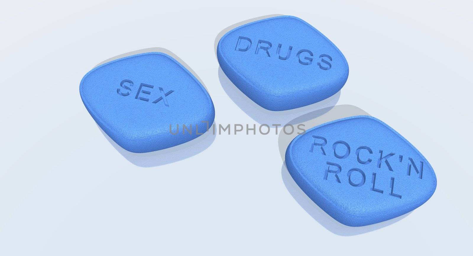 a 3d rendering of blue sex pills