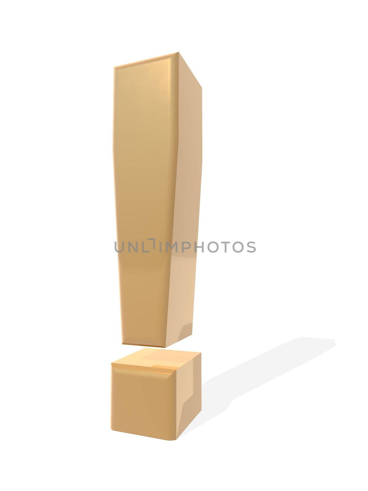 a 3d rendering of an exclamation mark