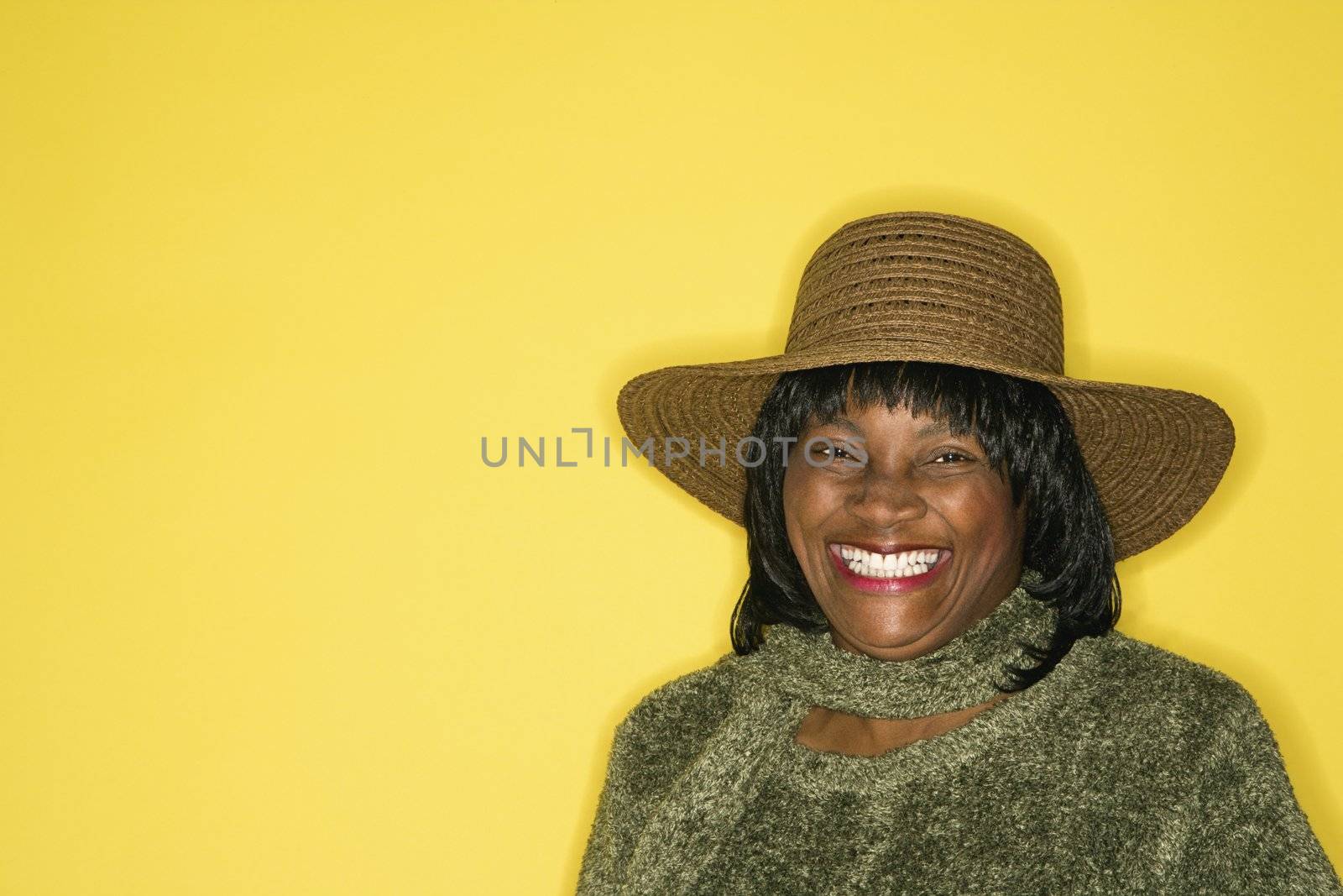 African-American mid-adult woman portrait smiling.