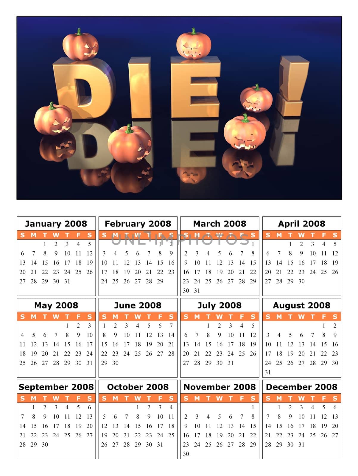 a calendar for the new year 2008