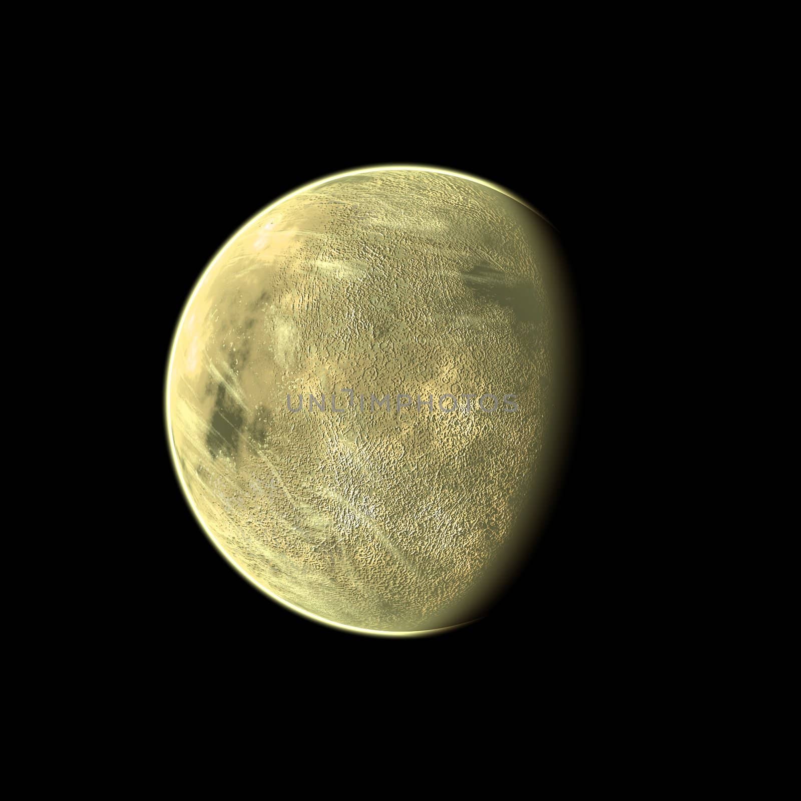 an image of a yellow planet in the space