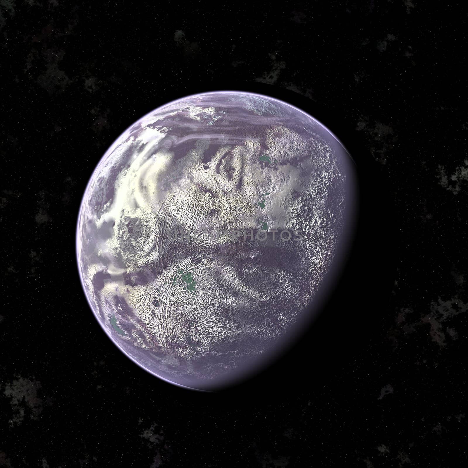 an image of a purple planet in the space