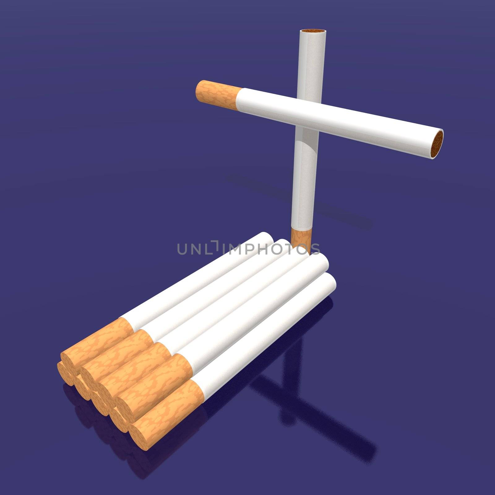 a 3d render of a tomb made with cigarettes