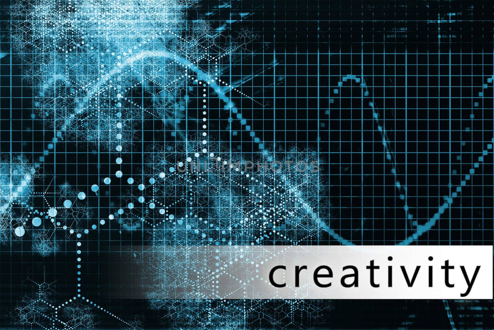 Creativity as a Blue Data Background Illustration
