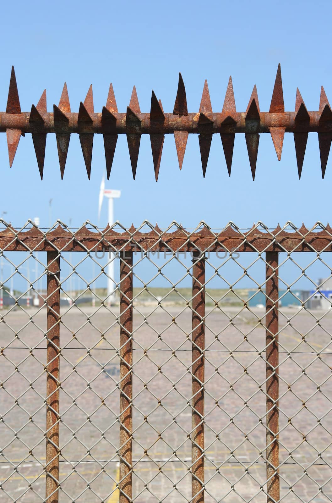 Fence around an industrial area