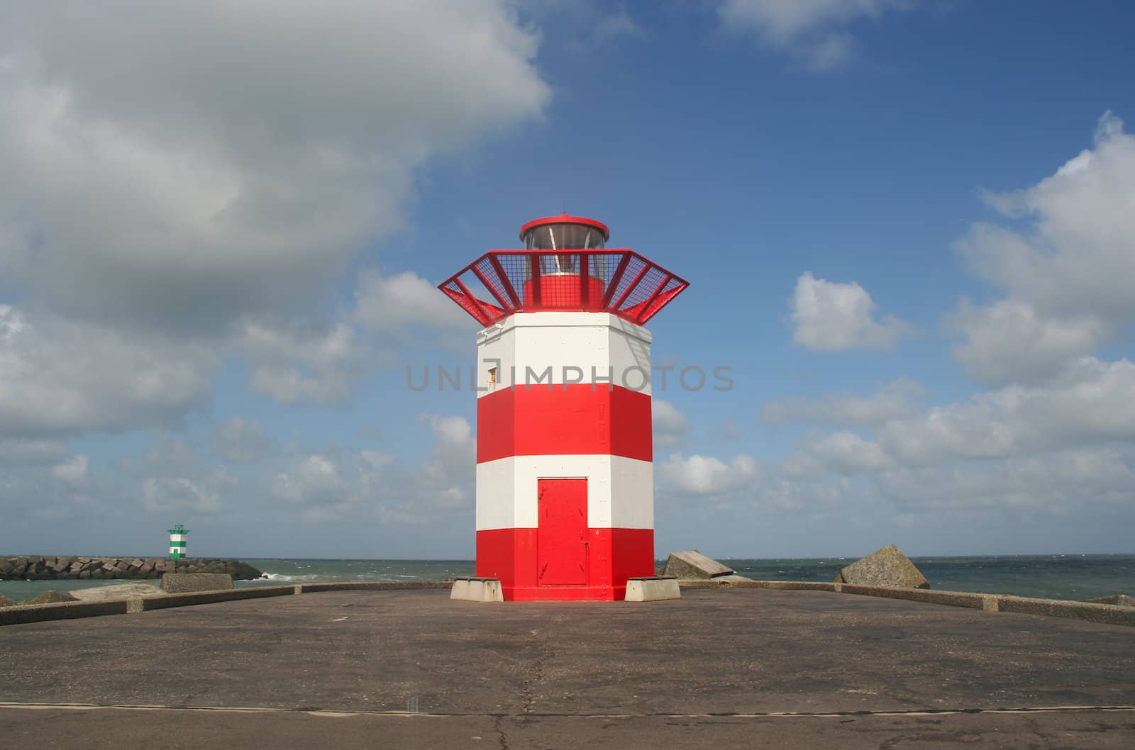 Two lighthouses on the harbour heads