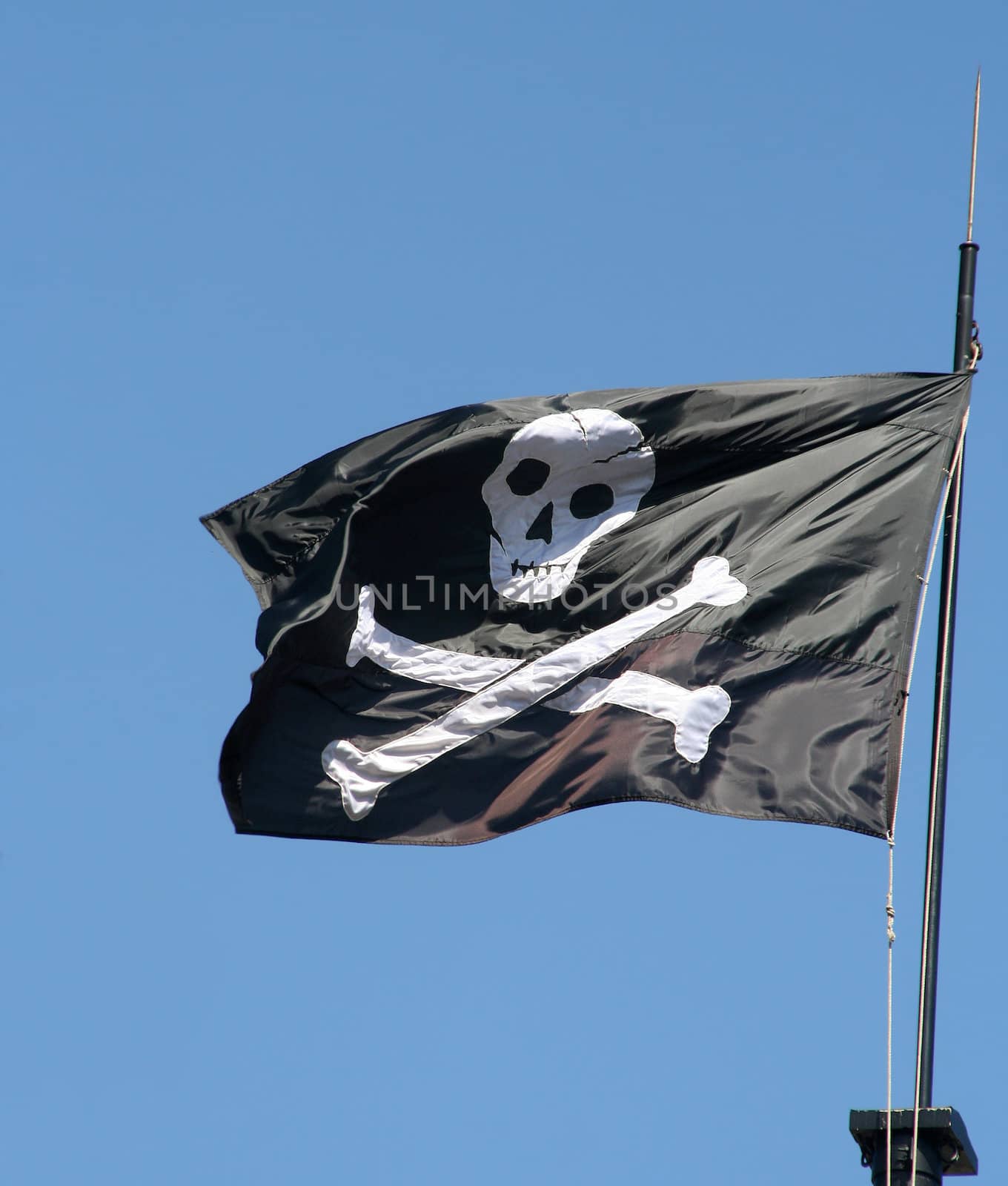 Pirate flag with skull and bones