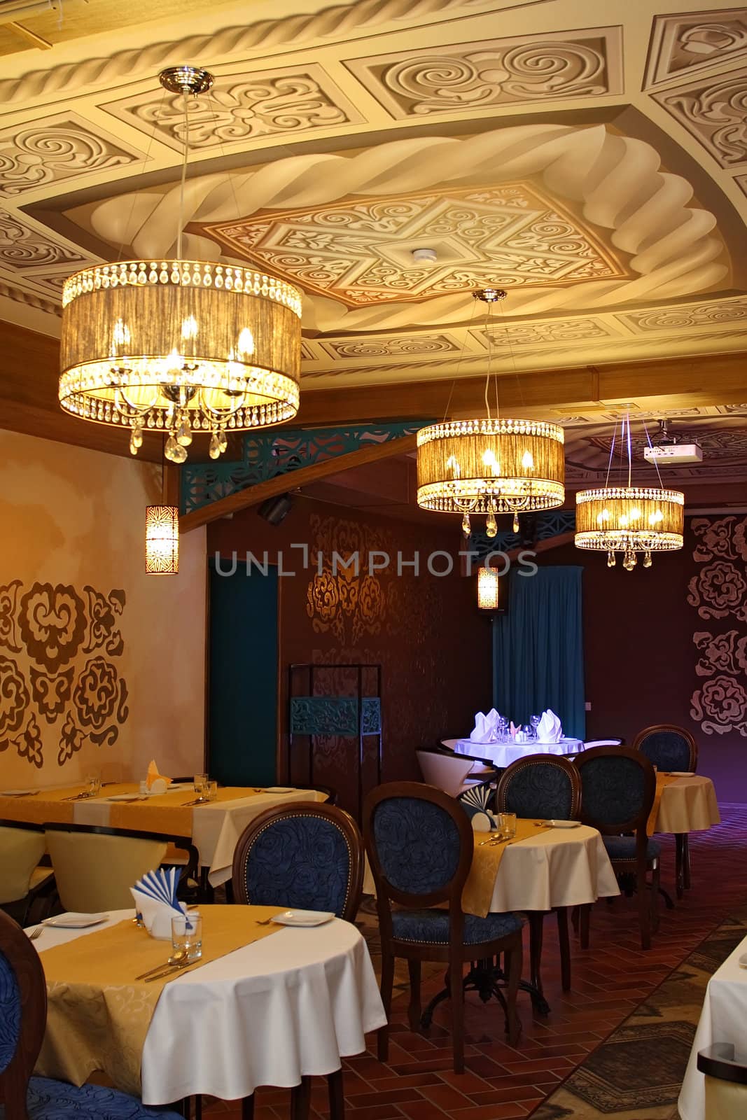 Restaurant interior in east style
