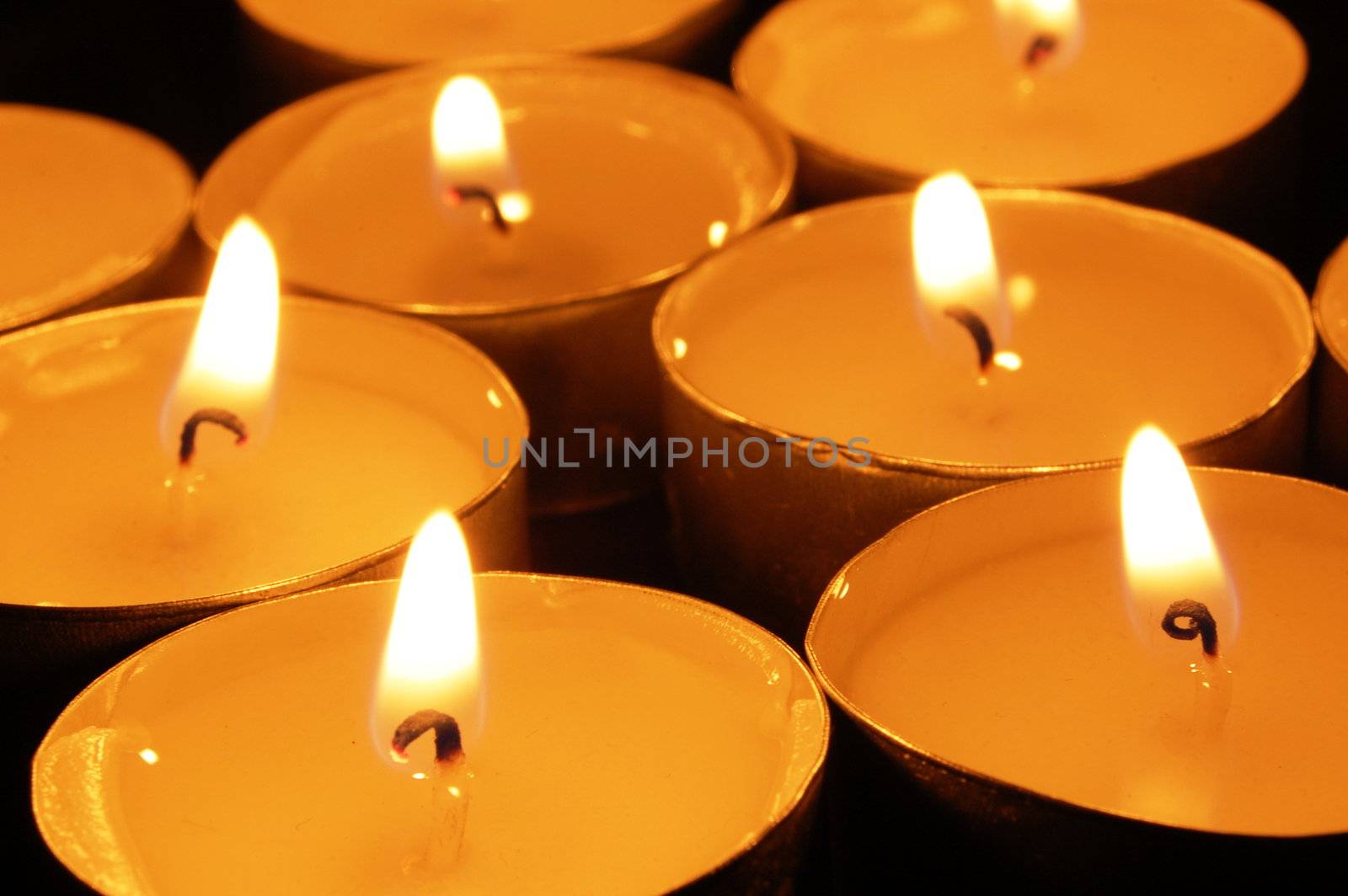 candles in the dark in a romantic night